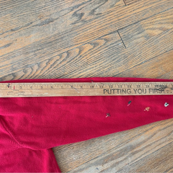 Vintage 90s Talbots Red Dog Appliqué Knit Sweater Cardigan Size M - Picture 7 of 8